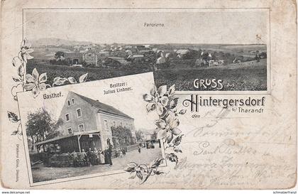 Litho AK Hintergersdorf Gasthof bei Hartha Fördergersdorf Spechtshausen Tharandt Pohrsdorf Grumbach Herzogswalde Mohorn