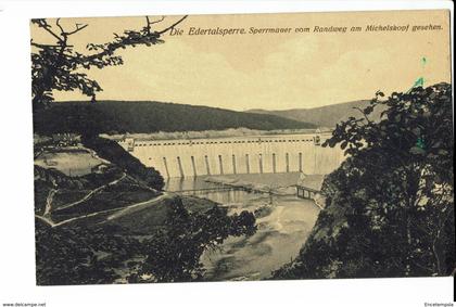 CPA - Carte Postale -  Allemagne -  Hesse - Michelskopf -Edertalsperre sperrmauer vom Randweg am Michelskopf gesen  S765