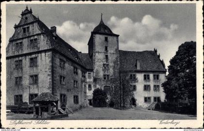 CPA Schlitz Vogelsbergkreis, Partie am Brunnen vor der Rothenburg