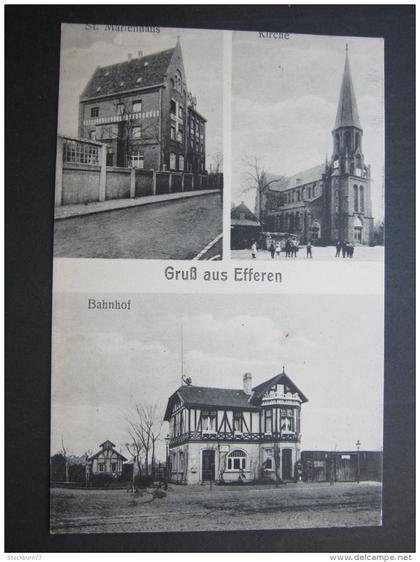 HÜRTH EFFEREN , bahnhof,  Schöne Karte  um   1915  mit  Stempel