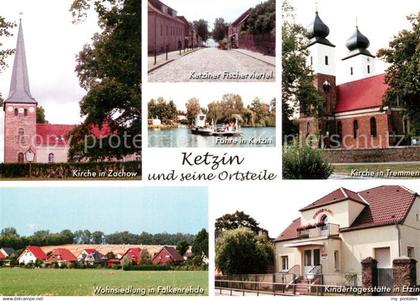 73266578 Ketzin Kirche Zachow Fischerviertel Faehre Wohnsiedlung Kindertagesstae