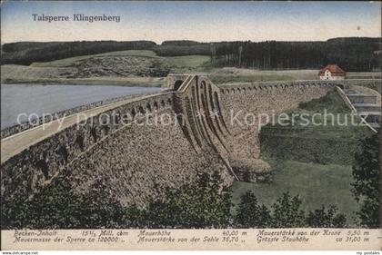 Klingenberg Sachsen Talsperre Sperrmauer Stausee