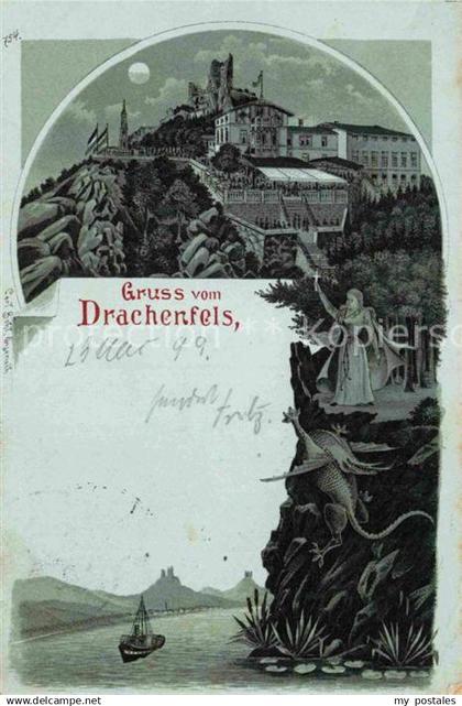 42806857 Drachenfels Restaurant Drache Litho Drachenfels