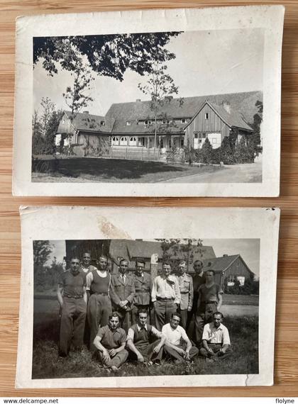 kornwestheim - 2 photos ancienne - prisonniers militaires français - stalag II - cachet KGF BP geprüft - militaria