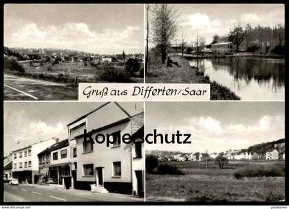 ÄLTERE POSTKARTE GRUSS AUS DIFFERTEN SAAR WADGASSEN KREIS SAARLOUIS cpa postcard Ansichtskarte AK