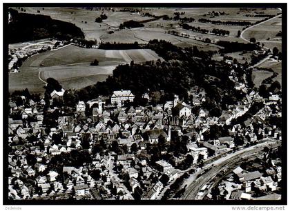 6728 - alte Foto Ansichtskarte -  Leutkirch - Luftbild Flugzeugaufnahme - gel