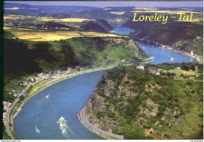 70117001 Loreley Lorelei Loreley Fliegeraufnahme x 1994 Blick Loreley