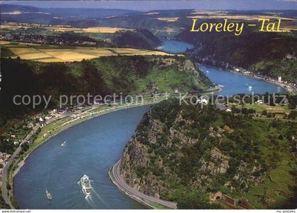 72523230 Loreley Lorelei Fliegeraufnahme Blick Loreley