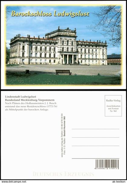 Ansichtskarte Ludwigslust Schloss Barockschloss Ludwigslust 2000