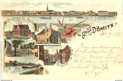 Gruss aus Dömitz - Litho