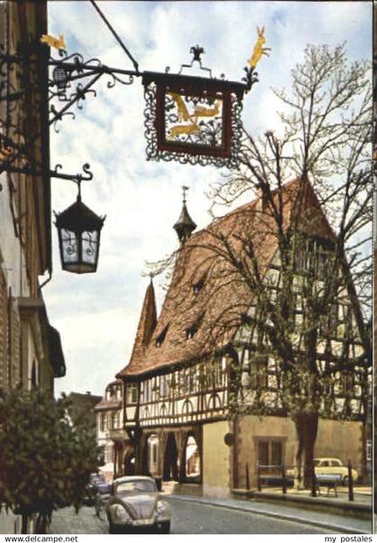 70108716 Michelstadt Michelstadt Gasthof Drei Hasen Wirtshausschild Michelstadt