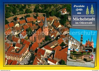 73063821 Michelstadt Fliegeraufnahme Brunnen Michelstadt