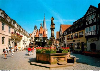 73158502 Michelstadt Marktbrunnen Rathaus Michelstadt