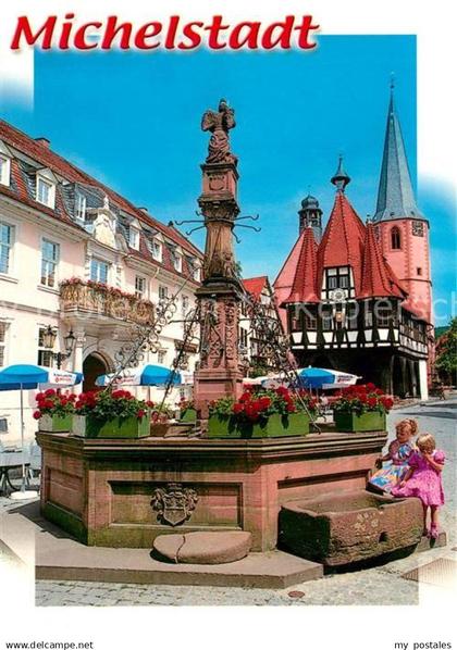 73255303 Michelstadt Marktbrunnen Altes Rathaus Michelstadt