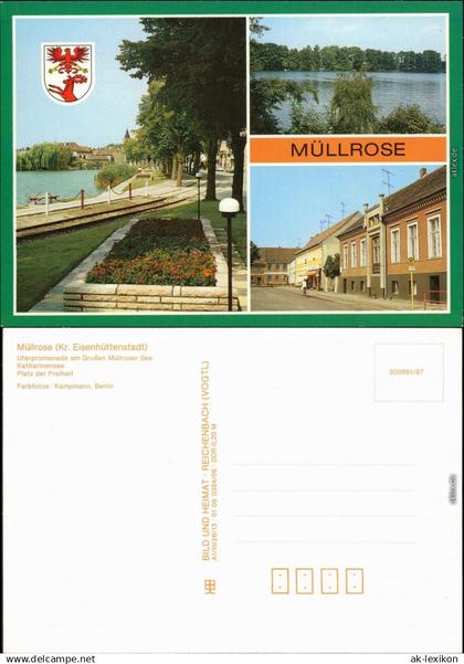 Müllrose Uferpromenade am Großen Müllroser See,   Platz der Freiheit 1987