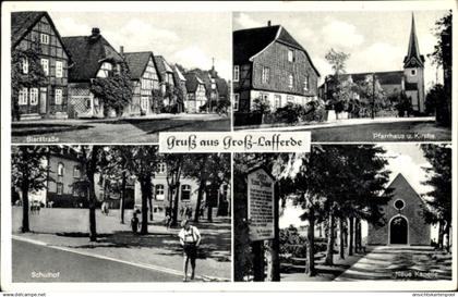 CPA Groß Lafferde Ilsede in Niedersachsen, Pfarrhaus, Kirche, Schulhof, Bierstraße