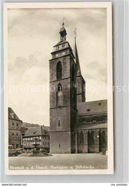 42652430 Neustadt Haardt Marktplatz mit Stiftskirche Neustadt an der Weinstr.