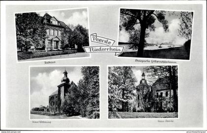 CPA Voerde am Niederrhein, Haus Voerde, Rathaus, Haus Wohnung, Rheinpartie Götterswickerhamm