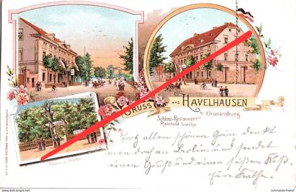 Litho AK Havelhausen Schloß Restaurant a Oranienburg Borgsdorf Birkenwerder Velten Leegebruch Hohen Neuendorf Berlin