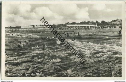 Swinoujscie - Swinemünde - Wellen - Foto-Ansichtskarte