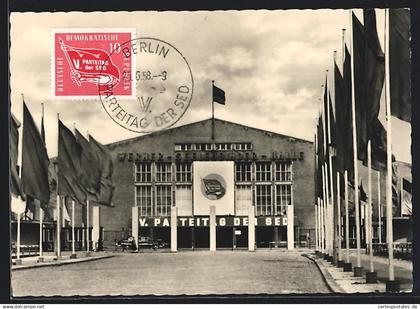 AK Berlin-Prenzlauer Berg, V. Parteitag der SED, Werner-Seelenbinder-Halle