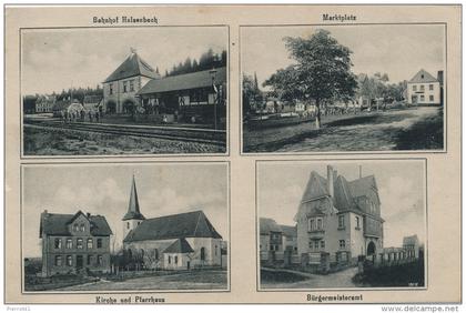 ALLEMAGNE - Gruss aus HALSENBACH ( Bahnhof - Marktplatz - Bürgermeisteramt - Kirche & Pfarrhaus)