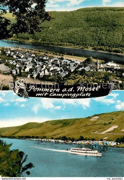 43354604 Pommern Mosel mit Campingplatz Moseldampfer Pommern Mosel