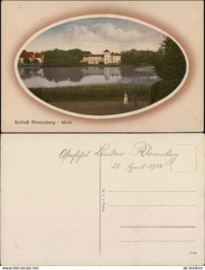 Ansichtskarte Rheinsberg Passepartout Schloß Rheinsberg 1924