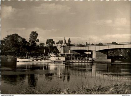 Riesa Elbe, Neue Elbbrücke mit Elbdampfer Riesa