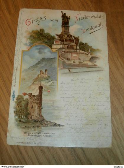 AK Niederwaldenkmal , 1900 , Rüdesheim a. Rh. alte Ansichtskarte , Postkarte !!!