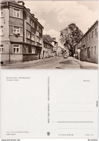 Ruhland Rólany Dresdner Straße Foto Ansichtskarte b Senftenberg 1980