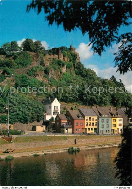 72772722 Saarburg Saar Altstadt mit Burganlage und Bergfried der Saarburg