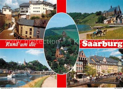 72942120 Saarburg Saar Burganlage Altstadt Fahrgastschiff Stadt Saarburg