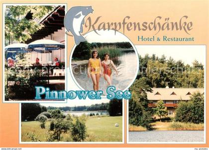 73858586 Pinnow-Heideland Hotel Restaurant Karpfenschaenke Blick zum Pinnower Se