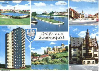 70116843 Schweinfurt Schweinfurt Bad Marktplatz Rathaus Schloss  x 1976