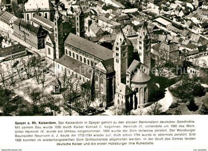 73209081 Speyer Rhein Kaiserdom Fliegeraufnahme Speyer Rhein