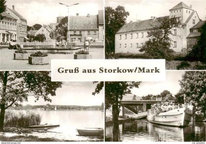 73888469 Storkow Mark Stadtplatz Schloss Seepartie Fahrgastschiff Storkow Mark