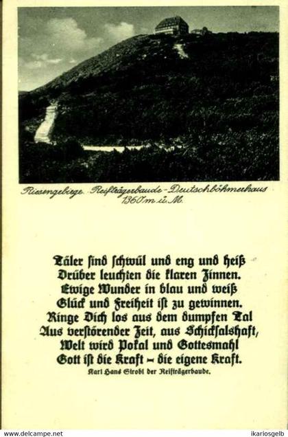 SCHLESIEN Slask ~1910 " Reifträgerbaude Szrenica-Hütte Schronisko na Szrenicy " Riesengebirge Sudeten