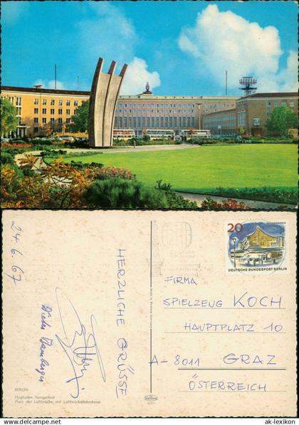 Tempelhof-Berlin Platz Luftbrückendenkmal Flughafen Tempelhof 1967