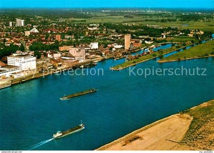 72987470 Wesel Rhein Fliegeraufnahme Muendung der Lippe in den Rhein Wesel