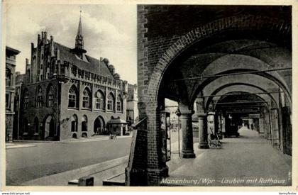 Marienburg Westpreussen - Lauben mit Rathaus