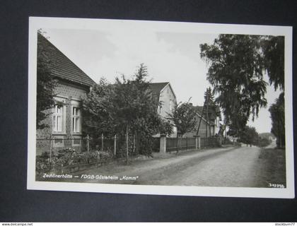 Zechlinerhütte , Strasse  seltene  Karte um 1965