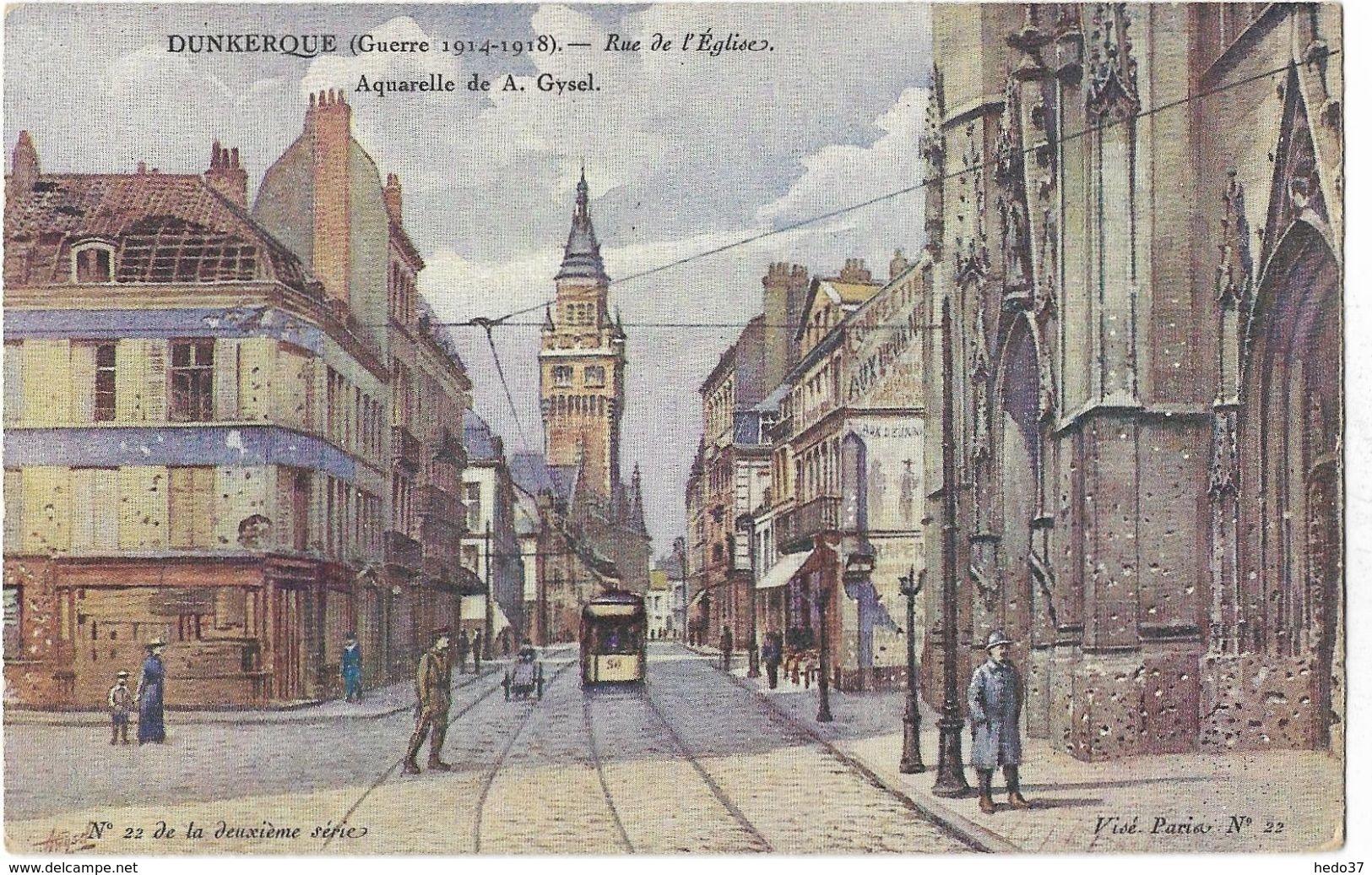 Dunkerque Guerre (1914-18) - Rue de l'Eglise