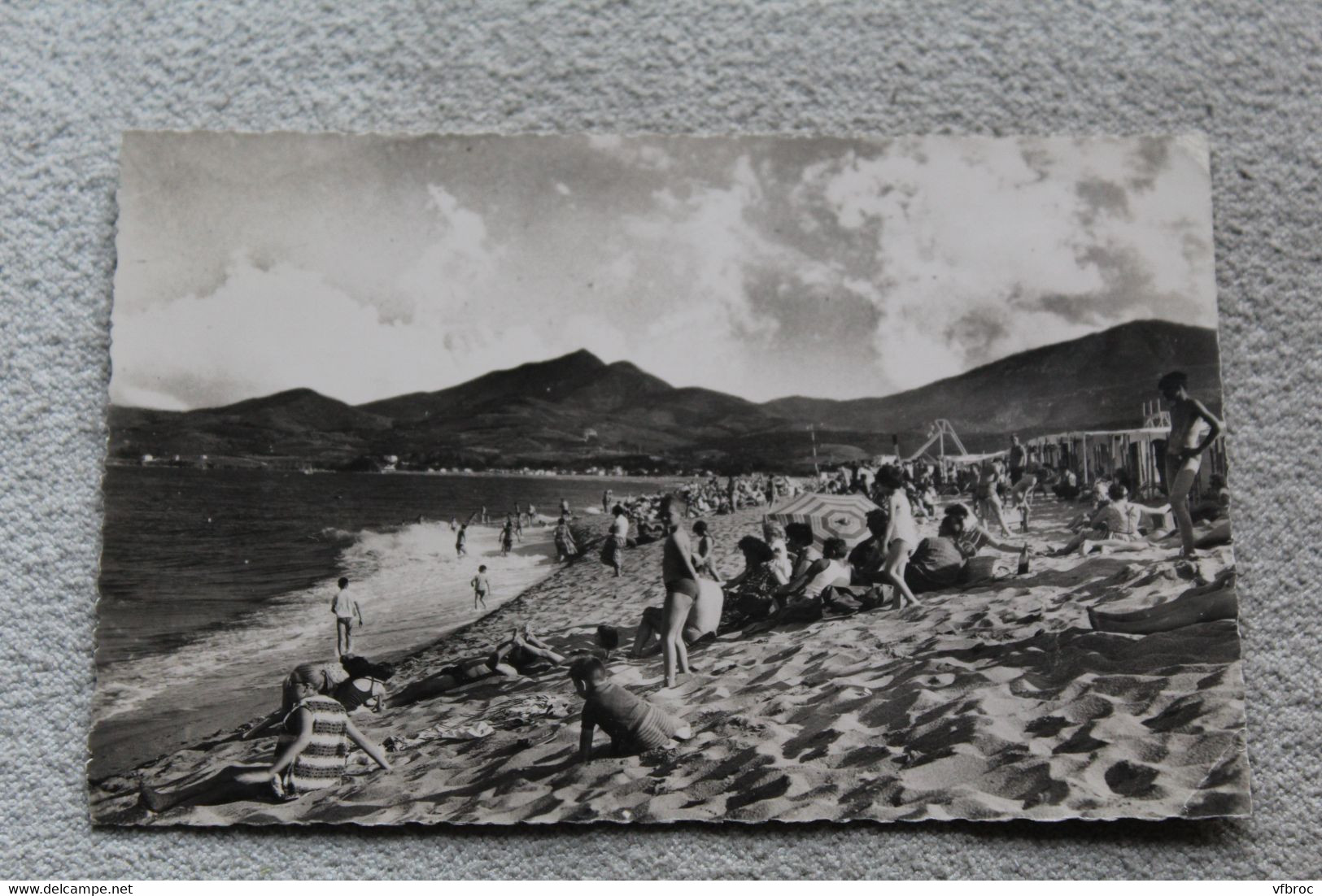 E521, Cpsm 1959, Argeles sur mer, la plage du Racou, Pyrénées orientales 66