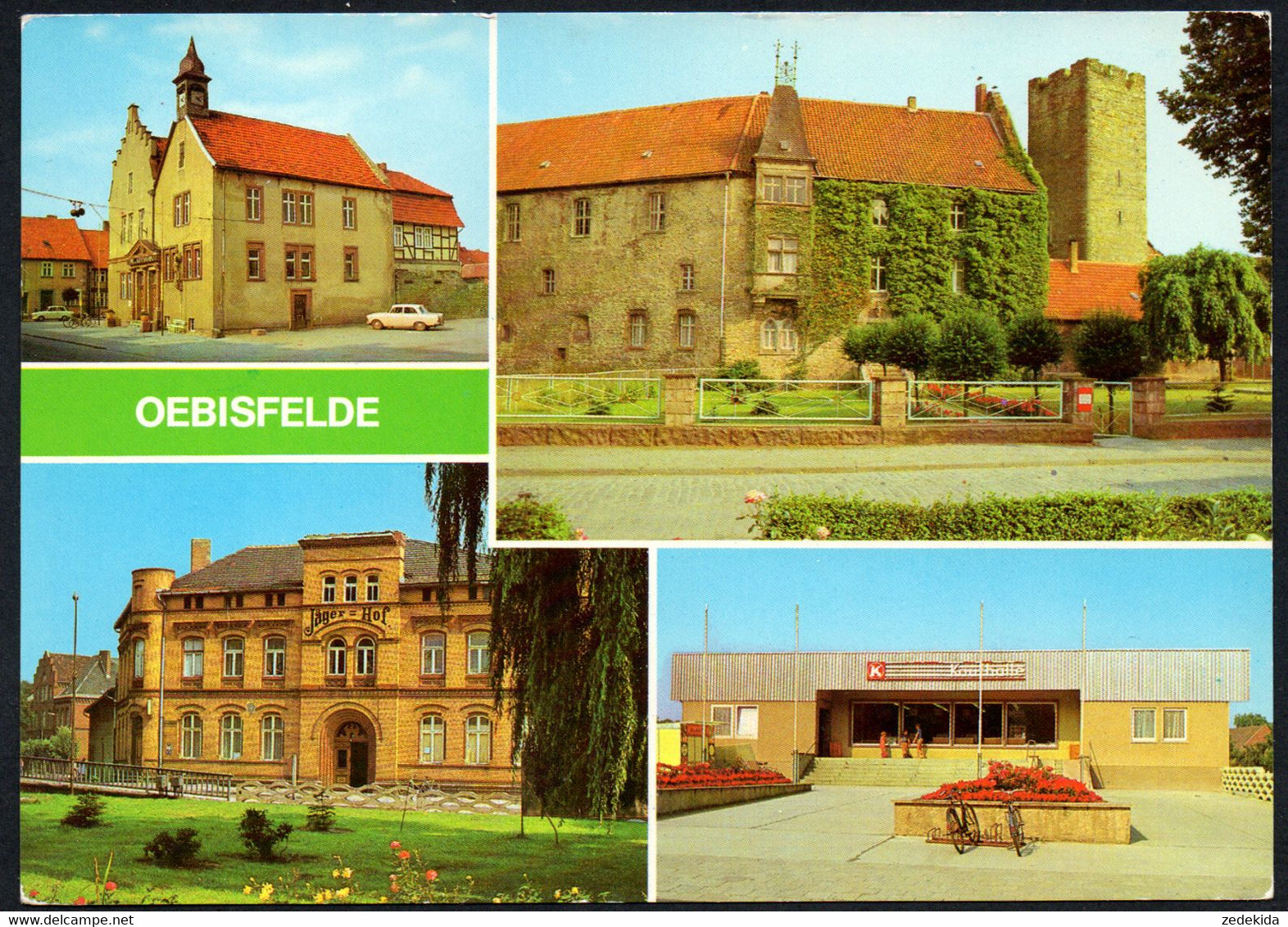 E7757 - TOP Oebisfelde Konsum Kaufhalle Rathaus - Bild und Heimat Reichenbach