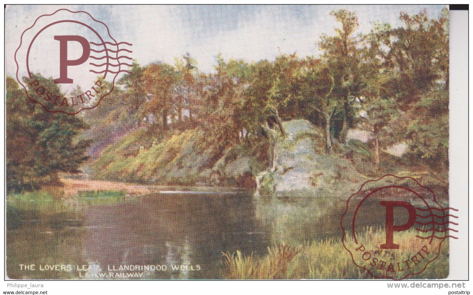 Early L & N.W. Railway Postcard - TThe lovers Leap  Llanwrtyd Wells Becknockshire Wales