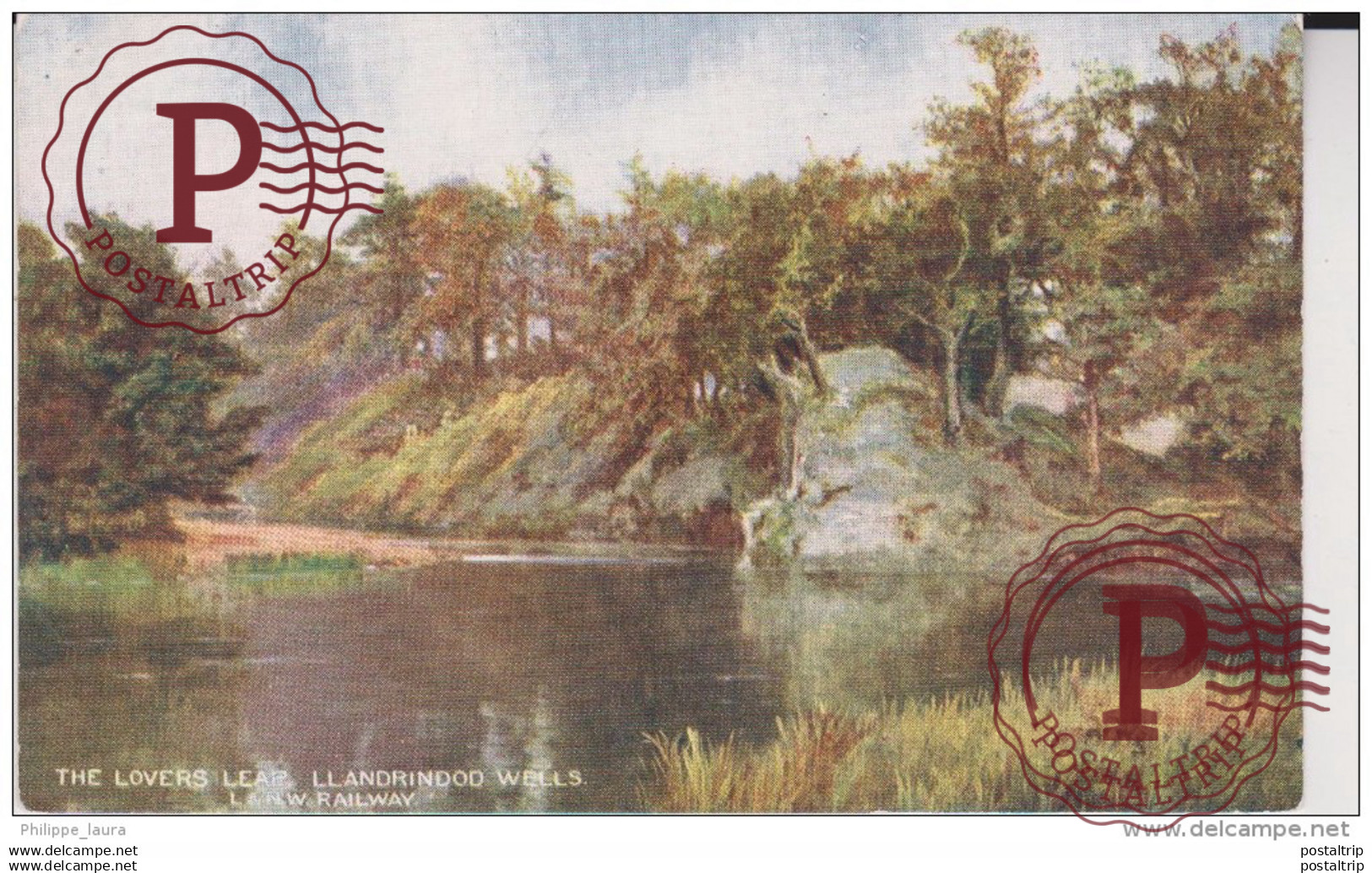 Early L & N.W. Railway Postcard - TThe lovers Leap  Llanwrtyd Wells Becknockshire Wales