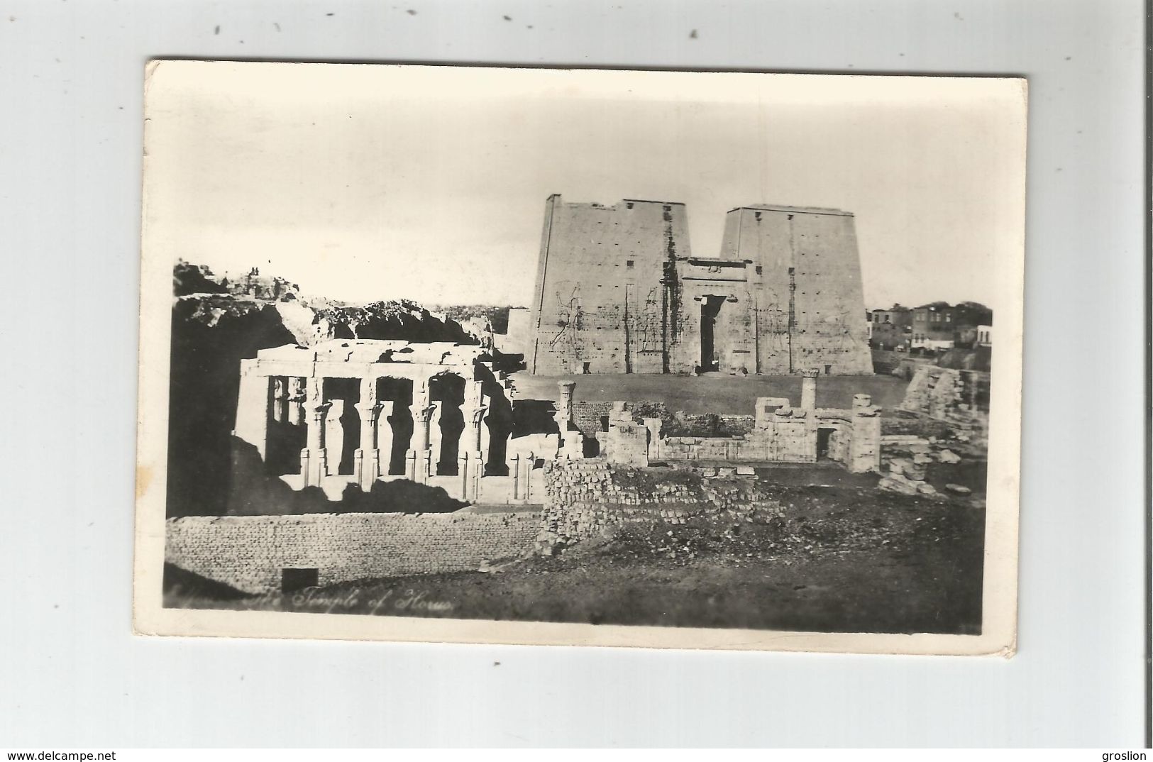 EDFOU (EGYPTE) CARTE PHOTO DU TEMPLE D'HORUS