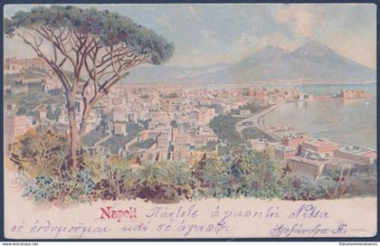 F-EX49977 EGYPT 1901 POSTCARD NAPOLES USED IN EGYPT ALEXANDRIE “A”.