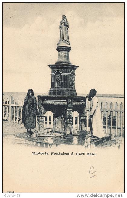 ( CPA EGYPTE )  PORT-SAÏD  /   Victoria Fontaine à Port-Saïd  -